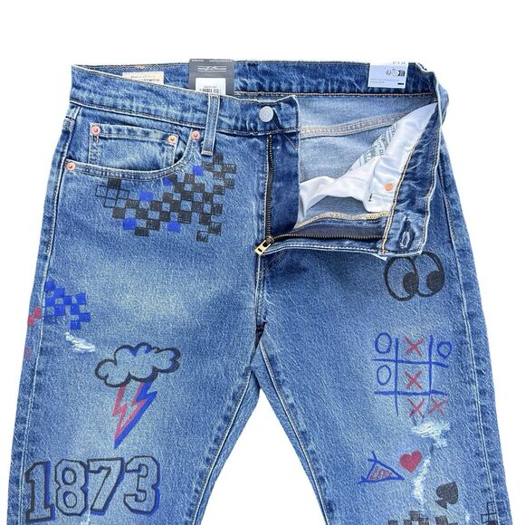 Levi's 512 Premium Slim Taper Fit Men's Blue Jeans Size 31 X 32 Denim NWT - Picture 13 of 17